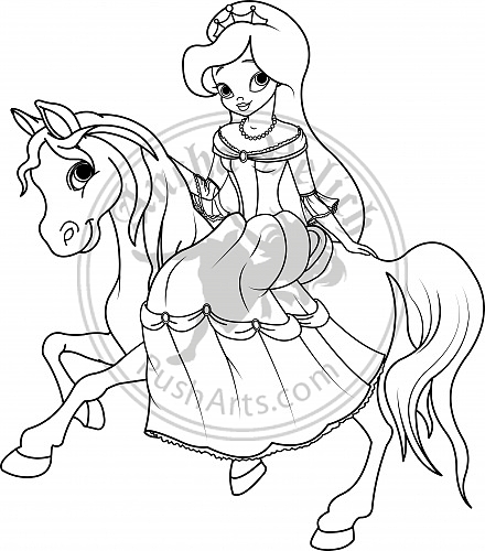 princess riding horse coloring page – pusharts  images