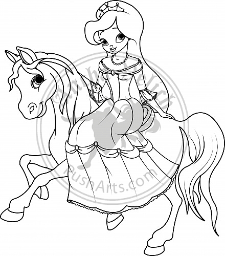 princess and horse coloring pages