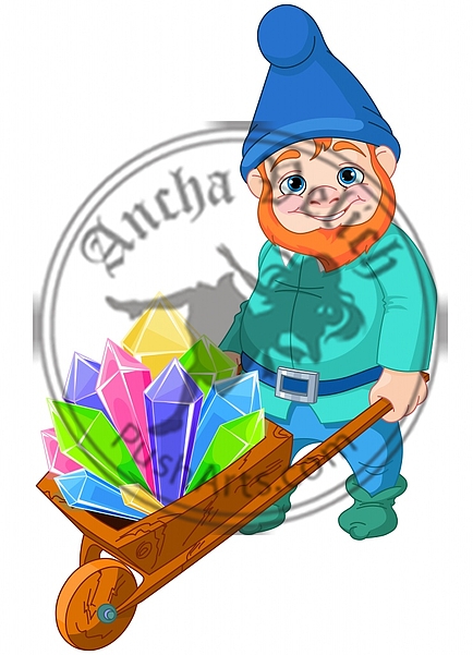 Gnome with Quartz crystals