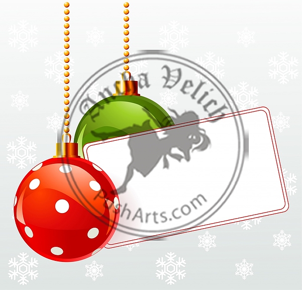 Blank  label with Christmas decoration