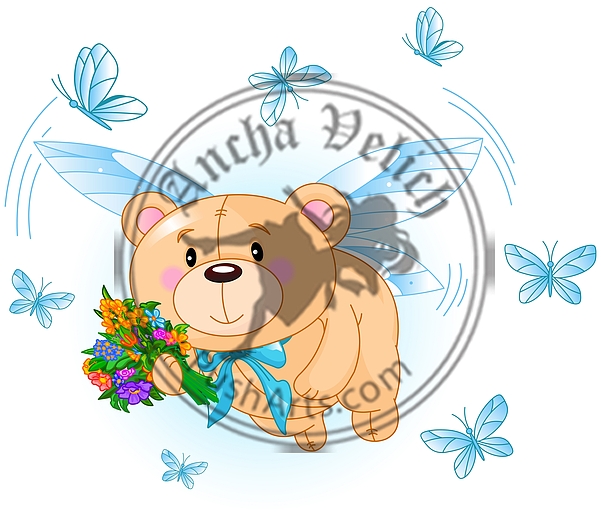 Flying Blue Teddy Bear