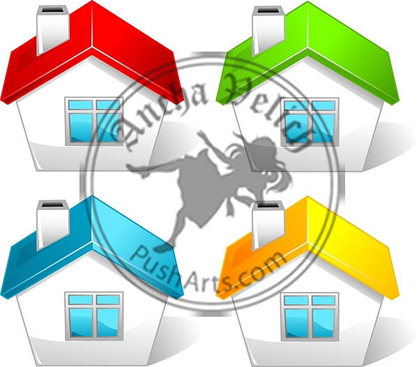 Colored house icons