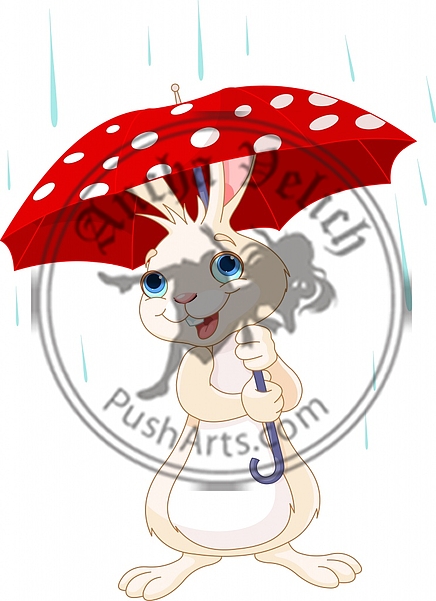 Bunny under umbrella