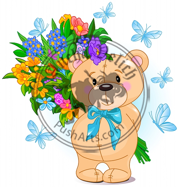 Bouquet from Teddy Bear