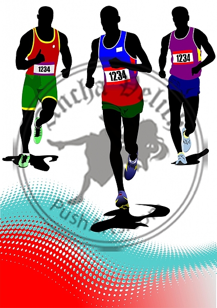 The running man. Track and field. Vector illustration