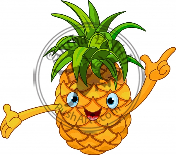 Cheerful Cartoon Pineapple character
