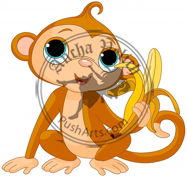 Funny Monkey with banana