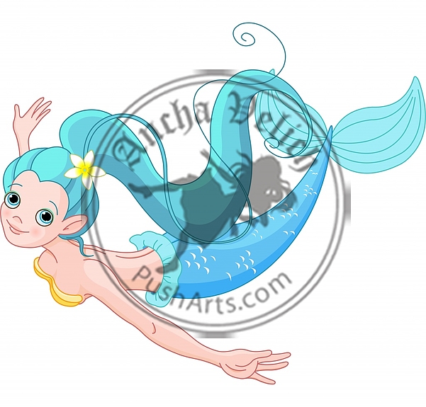 Cute Mermaid swimming