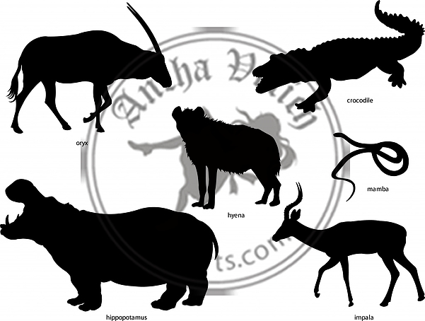 African animals silhouette 2