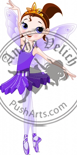 (Rainbow colors ballerinas series). Violet Ballerina