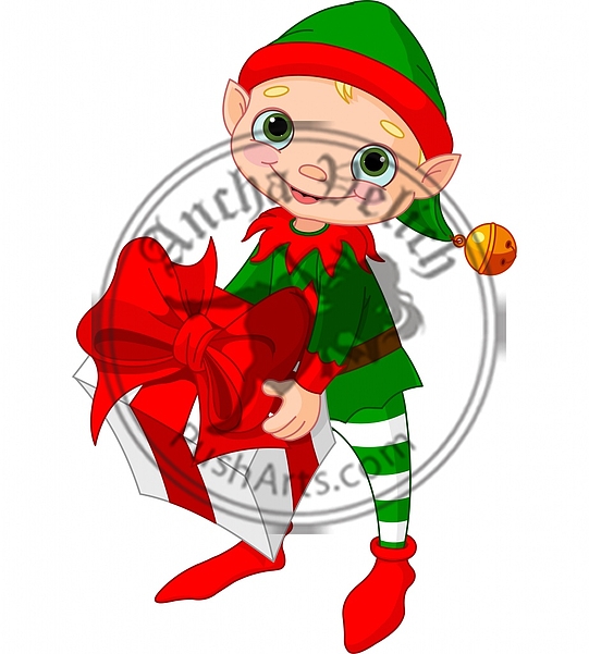 Christmas Elf with gift