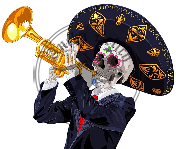 Day of the Dead Trumpet Player