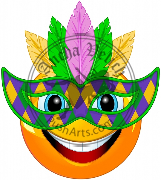 Mardi Gras smiley emoticon