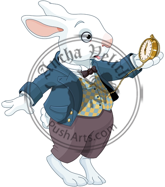 White Rabbit Holds Watch