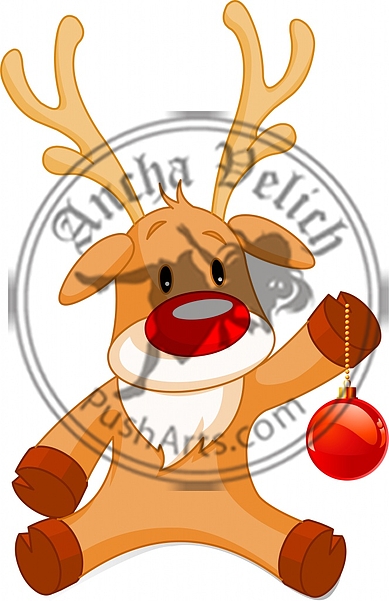 Reindeer Rudolph with ball