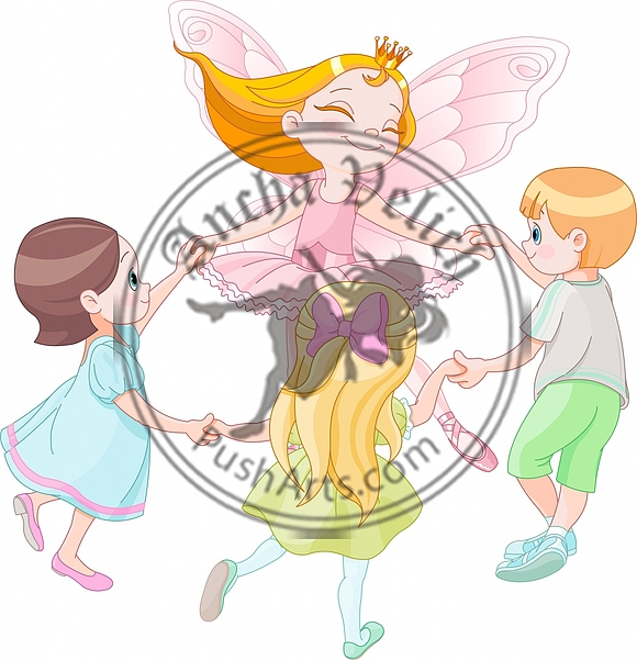 Fairy dancing with children