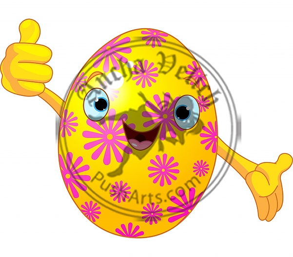 Easter Egg Character giving thumbs up