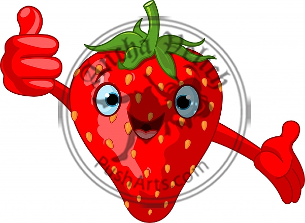 Cheerful Cartoon Strawberry character