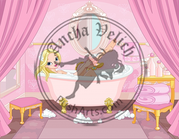 Young Princess Taking Bath