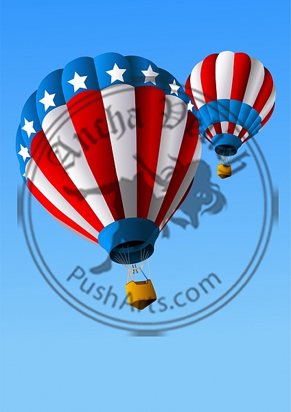 Hot Air Balloons of 4 of July Background