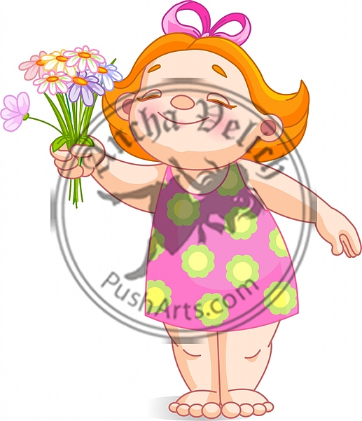 Baby with bouquet