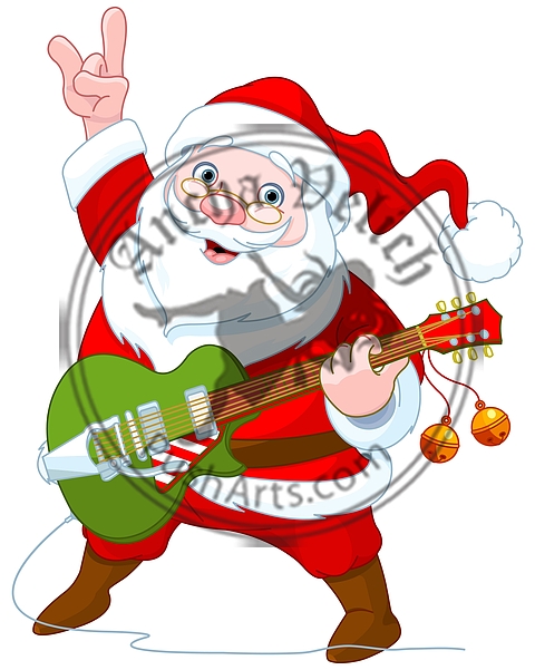 Santa Claus Plays Guitar