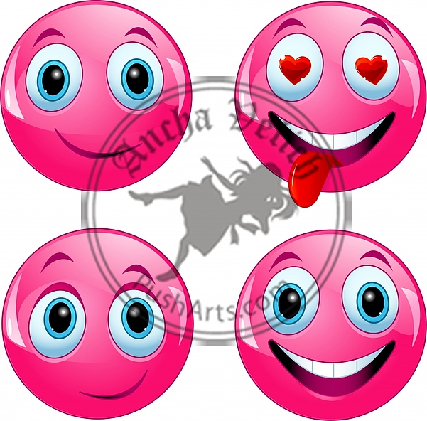 Pink smiley ball