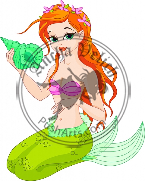 Beautiful Mermaid with sea shell