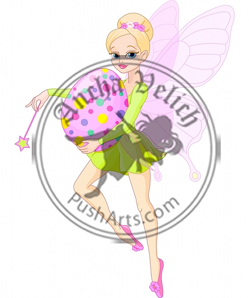 Fairy flying with Easter egg