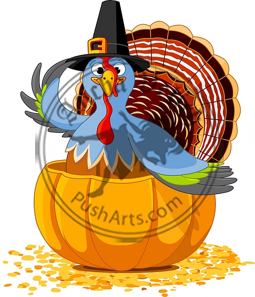 Thanksgiving Turkey in the pumpkin