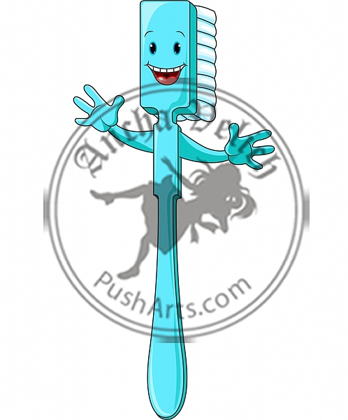 Cartoon Toothbrush Character