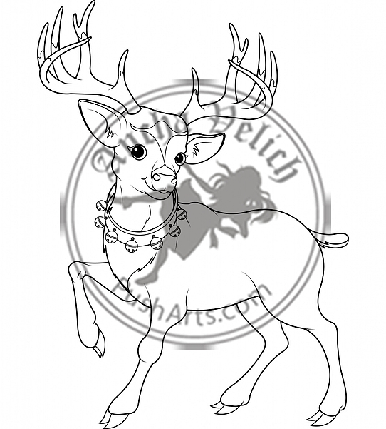 Reindeer Rudolf coloring page