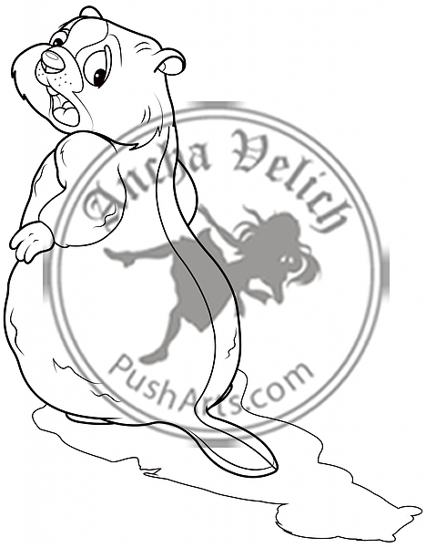 Groundhog Looking at His Shadow Coloring Page