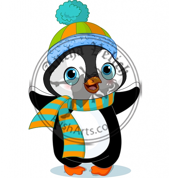 Cute winter penguin