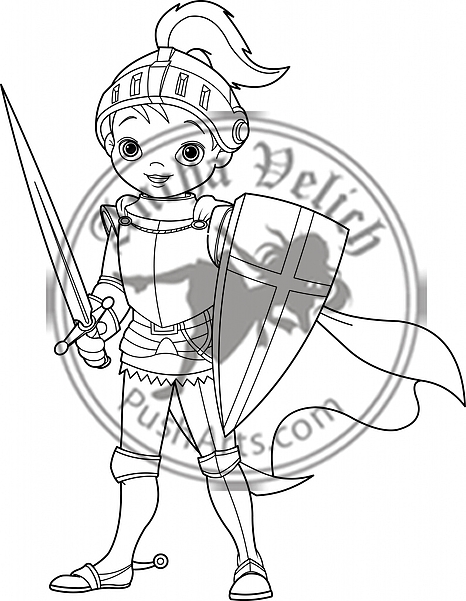 Coloring Page Knight : Coloring Page Of Cartoon Medieval Knight