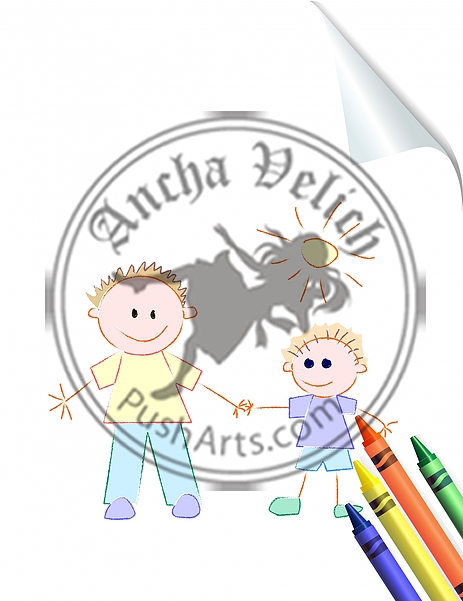 Father and Son Child's Drawing
