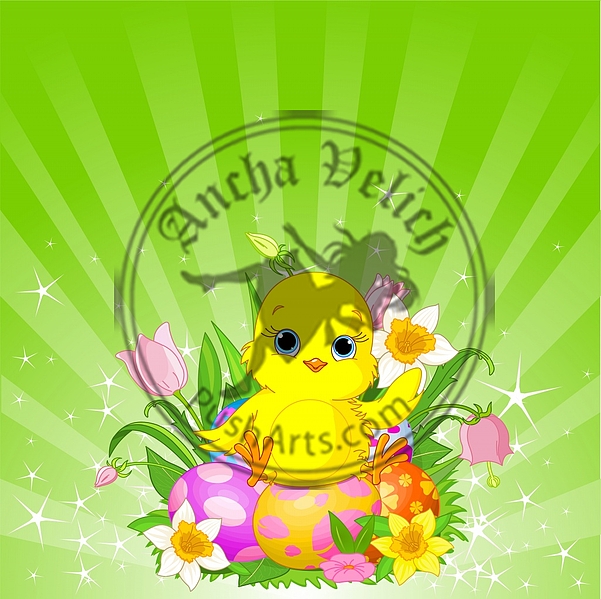 Beautiful Easter chick background