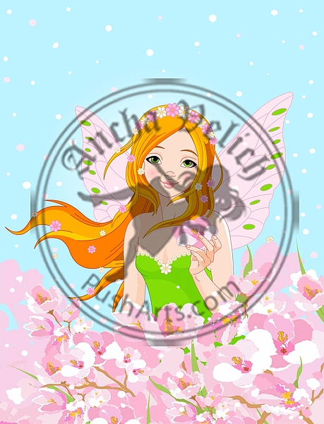 Spring Fairy and Blossom Flowers