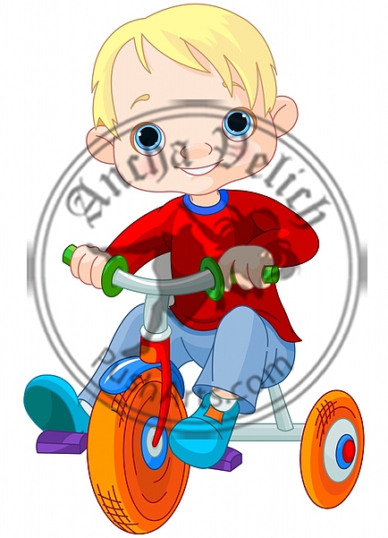 Boy on tricycle