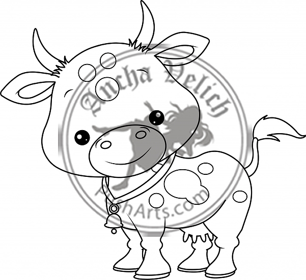 Farm animals. Cow. Coloring page Farm animals. Cow. Coloring page