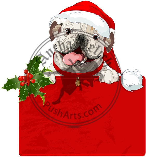 Christmas English bulldog