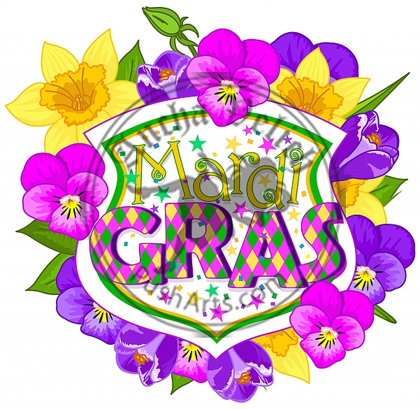 Floral Mardi Gras Blazon