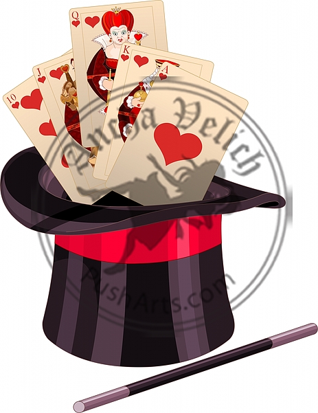 Play Card in Top Hat Magic Trick