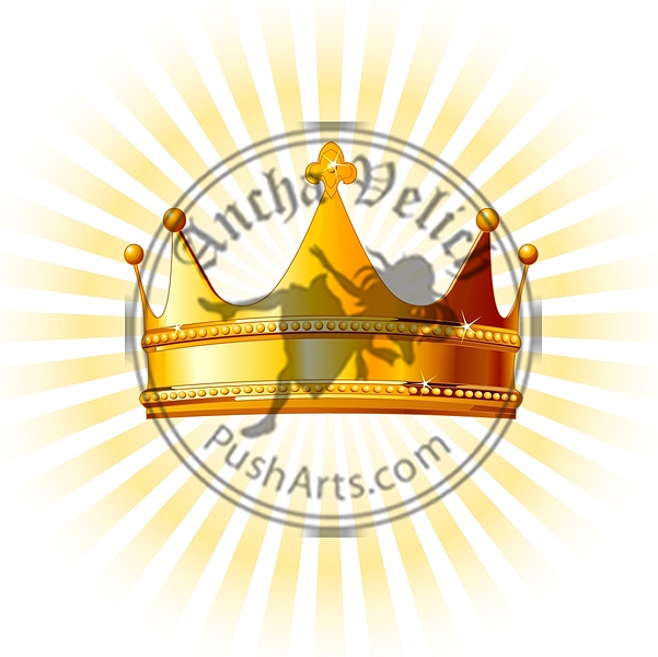 Golden crown  on glowing  background