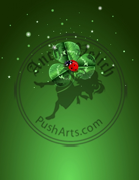 St. Patrickâs Day Three Leafed Clover and ladybug Background St. Patrickâs Day Three Leafed Clover and ladybug Background