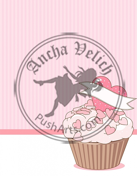 Valentine cupcake place card
