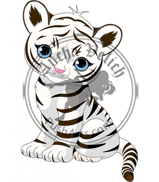 Cute white tiger cub