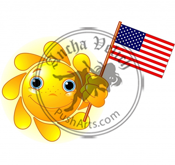 Summer Sun with American flag