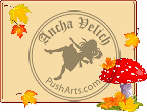 Fly agaric autumn background