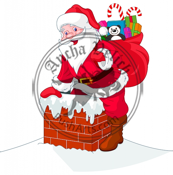 Santa Claus Descends the Chimney